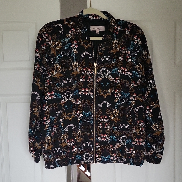 Philosophy Jackets & Blazers - Philosophy Black Floral Bomber Jacket